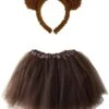 Brown Bear Costume - Complete Kids Costume Set With Tutu And Headband -Little Loom Store BrownBearTutuCostumeKids