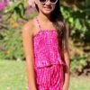 Bubblegum Tie Die Two-Piece Girls Shorts Outfit -Little Loom Store BubblegumTieDieTwo PieceGirlsShortsOutfit