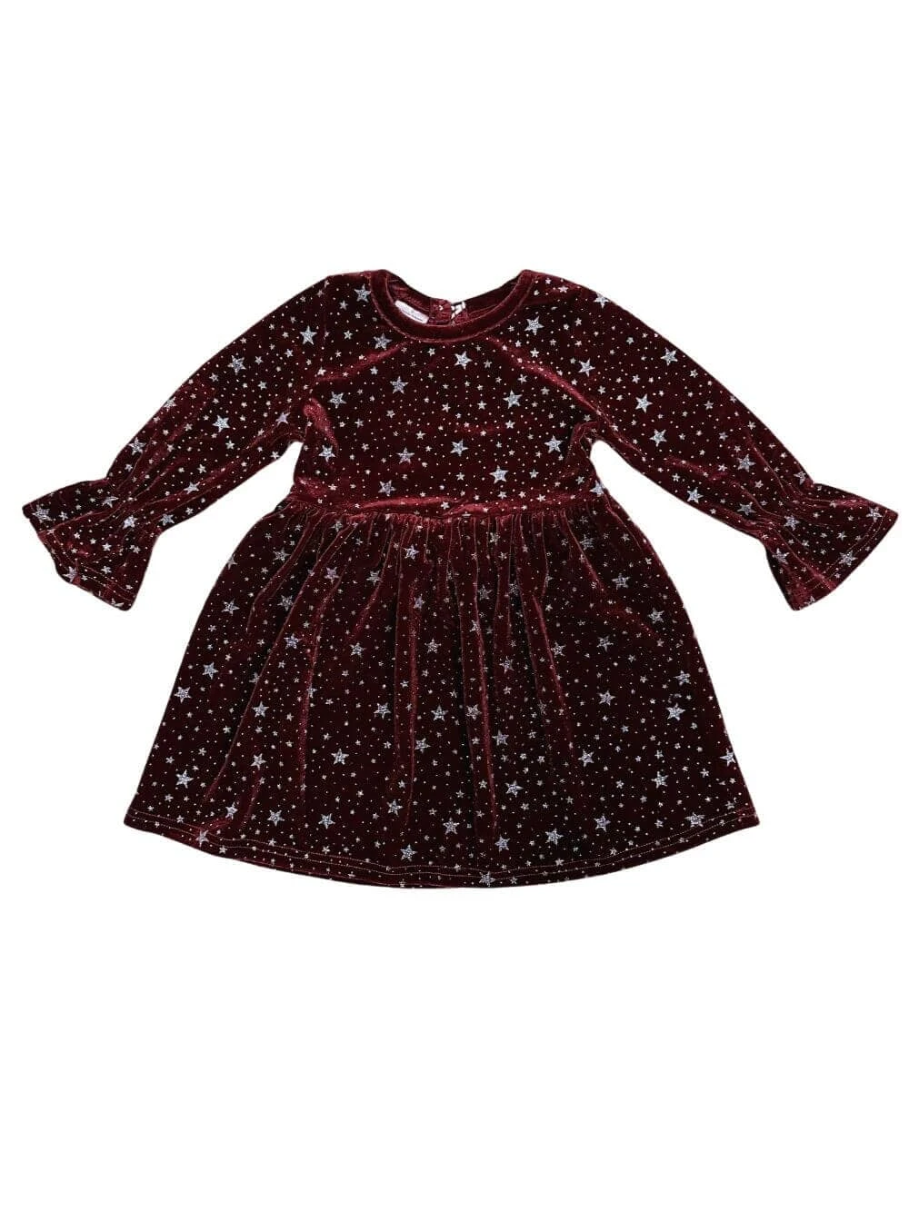Burgundy Starry Night Velvet Flare Girls Dress 6 Burgundy Starry Night Velvet Flare Girls Dress - Image 4