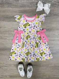 Bus Stop Cute Girls Back To School Dress