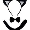 Black Cat Headband Ears & Tail, Kid Or Adult Costume Accessories Set
