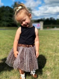 Cheetah Tutu Skirt For Girls – 3-Layer Tulle Ballet, Dance, And Dress-Up Costume Skirt