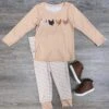 Chicken Run Boys Or Girls Long Sleeve Tan Stripe Outfit -Little Loom Store ChickenRunBoysorGirlsLongSleeveTanStripeOutfit