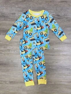 Christmas Tree Construction Boys Holiday Pajamas