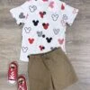 Classic Mouse Boys Red, White, & Black Button Down Top -Little Loom Store ClassicMouseBoysRed White BlackButtonDownTop2