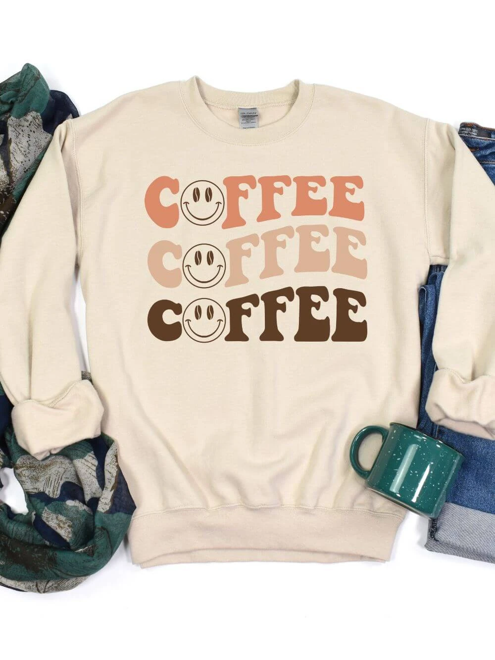 Coffee Coffee Coffee Smile Face Crewneck Sweatshirt For Coffee Lovers 4 Coffee Coffee Coffee Smile Face Crewneck Sweatshirt For Coffee Lovers - Image 2