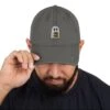 Coffee Ghost Embroidered Distressed Dad Hat