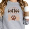 All I Need Is Coffee And My Dog Crewneck Sweatshirt For Dog Moms 1 All I Need Is Coffee And My Dog Crewneck Sweatshirt For Dog Moms -Little Loom Store Coffee DogAthleticGray2