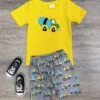 Construction Zone Fun Boys Summer Shorts Outfit -Little Loom Store Construction Zone Fun Boys Summer Shorts Outfit