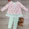 Coquette Christmas Bows Girls Gingham Pants Outfit -Little Loom Store CoquetteChristmasBowsGirlsGinghamPantsOutfit