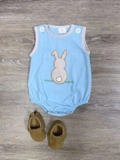 Cotton Tail Blue Boys Easter Or Spring Bubble Romper