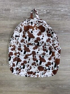 Cow Print Brown & White Kids' School Backpack