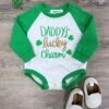 Daddy's Lucky Charm Raglan Sleeve St. Patrick's Day Baby Romper -Little Loom Store Daddy sLuckyCharmRaglanSleeveSt.Patrick sDayBabyRomper