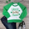 Daddy's Lucky Charm Raglan Sleeve St. Patrick's Day Pullover Top -Little Loom Store Daddy sLuckyCharmRaglanSleeveSt.Patrick sDayPulloverTop