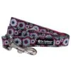 Hot Pink & Black Daisy Floral Fashion Cute Trendy Dog Leash