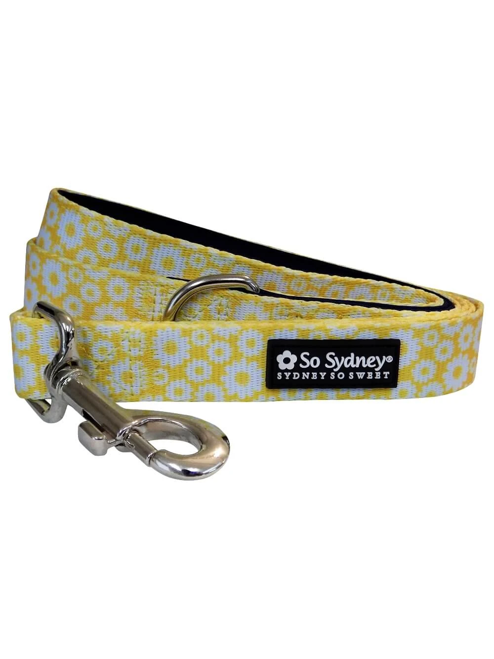 Daisy Floral Yellow & Navy Designer Floral Dog Leash 3 Daisy Floral Yellow & Navy Designer Floral Dog Leash