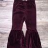 Dark Purple Girls Velvet Bell Bottoms -Little Loom Store DarkPurpleVelvetBellBottomss