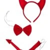 Red Devil Headband, Bow Tie,& Tail, Kid Or Adult Costume Accessories -Little Loom Store DevilHeadbandTail