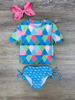 Diamond Of The Sea Girls 2 Piece Swim Set