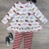 Dinos For Days Tunic Top & Striped Leggings Girls Outfit -Little Loom Store DinosforDaysTunicTop StripedLeggingsGirlsOutfit