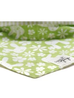 Dog Bandana - Skippy Spring Rabbit & Stripe Reversible -Little Loom Store DogBandana2 SkippySpringRabbit