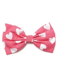 Dog Bow Tie - Whole Lotta Love Hot Pink Heart -Little Loom Store DogBowTie WholeLottaLoveHPHeart