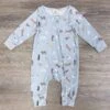 Dog Days Light Blue Zip Up Baby Romper 2 Dog Days Light Blue Zip Up Baby Romper -Little Loom Store DogDaysLightBlueZipUpBabyRomper