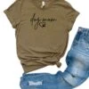 Dog Mom Women's Jersey Short Sleeve Graphic Tee - 12 Colors -Little Loom Store DogMomT ShirtOlive