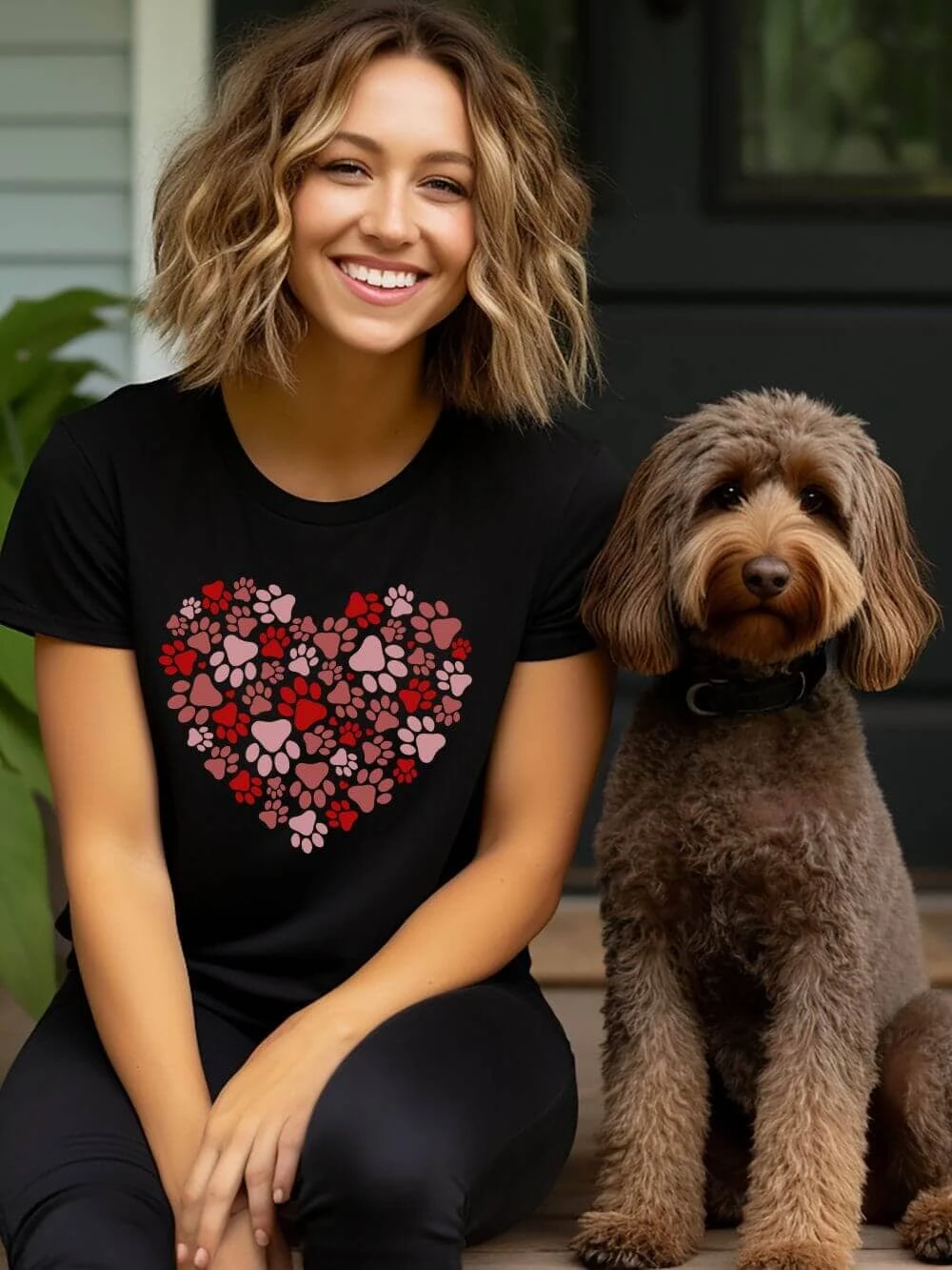 Dog Paw Heart Dog Mom Valentine's Day Short Sleeve Graphic T-Shirt 7 Dog Paw Heart Dog Mom Valentine's Day Short Sleeve Graphic T-Shirt - Image 5