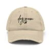 Distressed Dog Mom Embroidered Hat