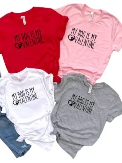 My Dog Is My Valentine Jersey Short Sleeve Women's Valentine's Day Tee