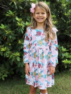 5 Pack Of 6" Grosgrain Spring Pastels Seasonal Colors Girls Hair Bows -Little Loom Store DustyRoseBlueFloralDress