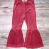 Dusty Rose Pink Girls Velvet Bell Bottoms -Little Loom Store DustyRoseVelvetBellBottomss