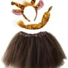 Giraffe Costume Set For Adults & Plus Size – Giraffe Headband Ears, Tutu Skirt & Tail – Halloween & Cosplay Outfit -Little Loom Store Ear Costume Giraffe