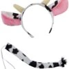 Cow Headband Ears & Tail, Kid Or Adult Costume Accessories