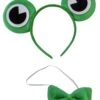 Frog Headband Eyes & Bow Tie, Kid Or Adult Costume Accessories 2 Frog Headband Eyes & Bow Tie, Kid Or Adult Costume Accessories -Little Loom Store Ears Frog