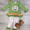 Fall Ruffle Jack-O-Lantern Tunic & Leggings Girls Outfit 1 Fall Ruffle Jack-O-Lantern Tunic & Leggings Girls Outfit -Little Loom Store FallRuffleJack O LanternTunic LeggingsGirlsOutfit