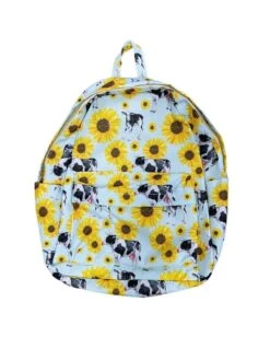 Farm Fresh Sunflowers & Cows Kids' School Backpack 9 Farm Fresh Sunflowers & Cows Kids' School Backpack -Little Loom Store Farm Fresh Sunflowers Cows Kids School Backpack White