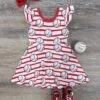 Field Of Dreams Red Stripe Girls Baseball Tank Dress