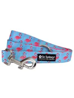 Front Page 13 Fancy Flamingo Blue & Pink Cute & Fun 5' Dog Leash