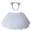 Girls White Cat Costume - Complete Kids Costume Set With Tutu & Flip Sequin Cat Ears Headband -Little Loom Store Flip HB Costume Cat White