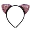 Flip Sequin Pink Cat Girls Headband Ears, Kid Or Adult Size Costume Accessories