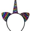 Flip Sequin Rainbow Unicorn Girls Headband Ears, Kid Or Adult Size Costume Accessories -Little Loom Store Flip Sequin Unicorn RB