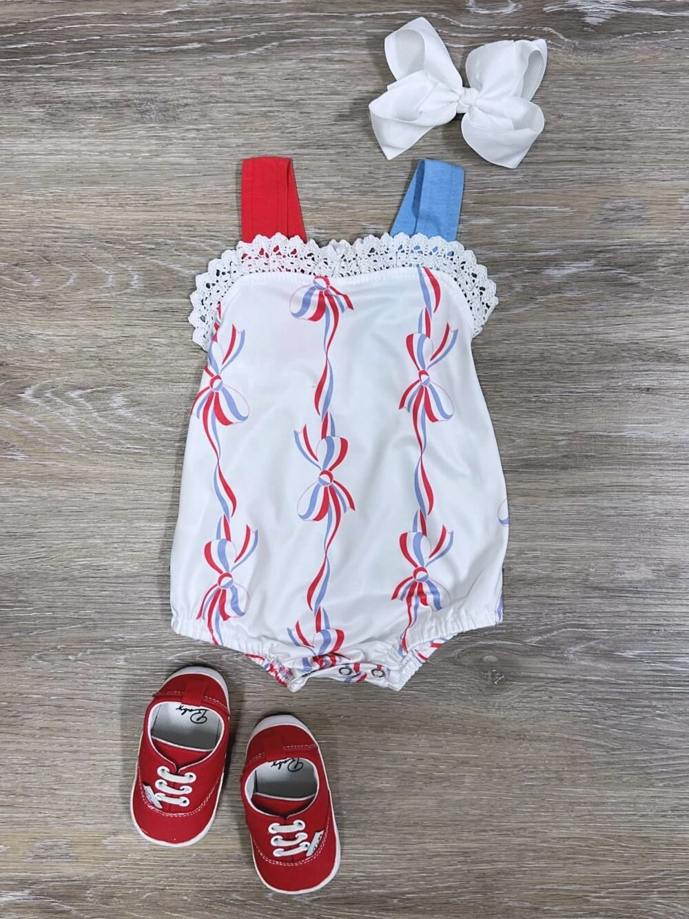 Freedom & Bows Girls Patriotic Baby Bubble Romper 3 Freedom & Bows Girls Patriotic Baby Bubble Romper