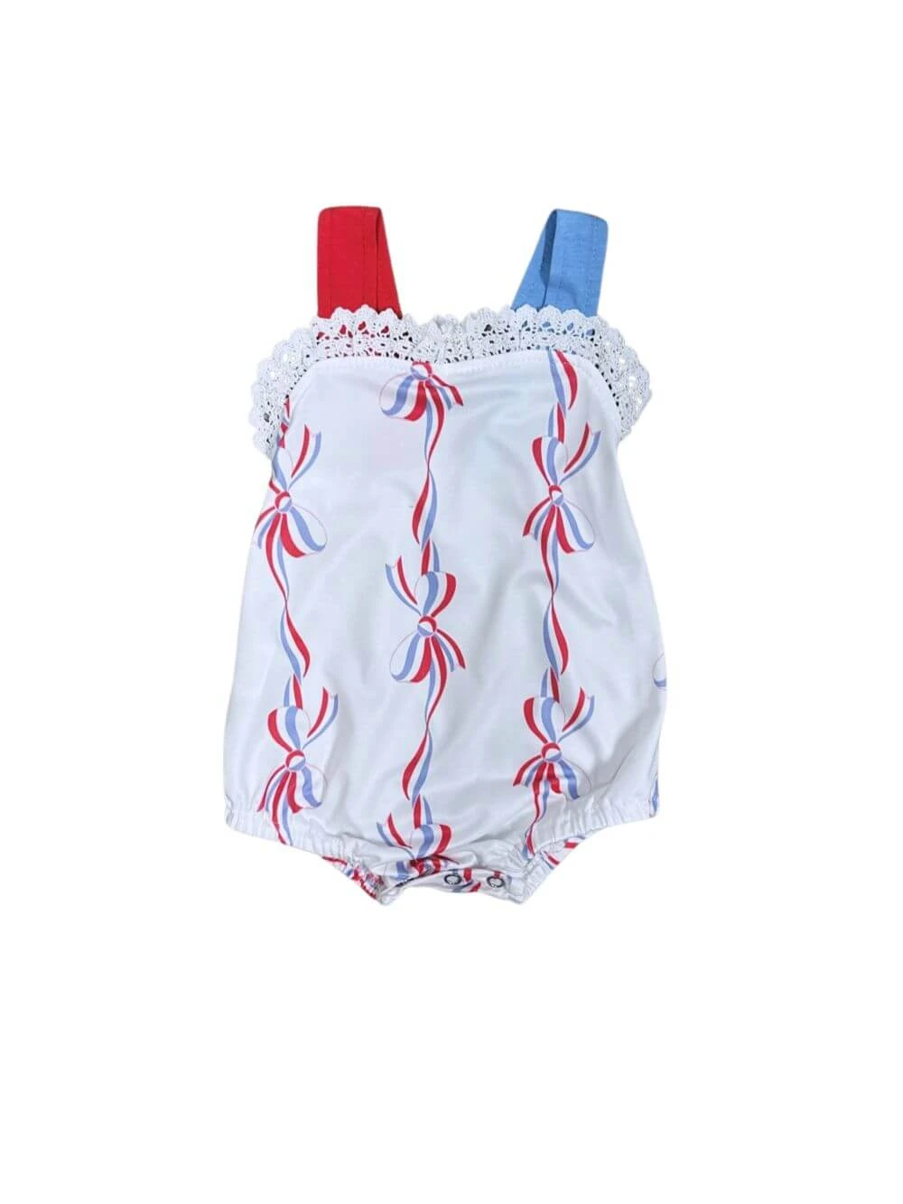Freedom & Bows Girls Patriotic Baby Bubble Romper 4 Freedom & Bows Girls Patriotic Baby Bubble Romper - Image 2