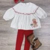 Gingerbread Cutie Girls Tunic Top & Red Leggings Outfit -Little Loom Store GingerbreadCutieGirlsTunicTop RedLeggingsOutfit