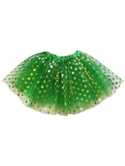 Polka Dot Costume Tutu Skirt - Teen, Adult, Plus, & Extra Plus Size 24 Polka Dot Costume Tutu Skirt - Teen, Adult, Plus, & Extra Plus Size -Little Loom Store Gold Polka Green 1