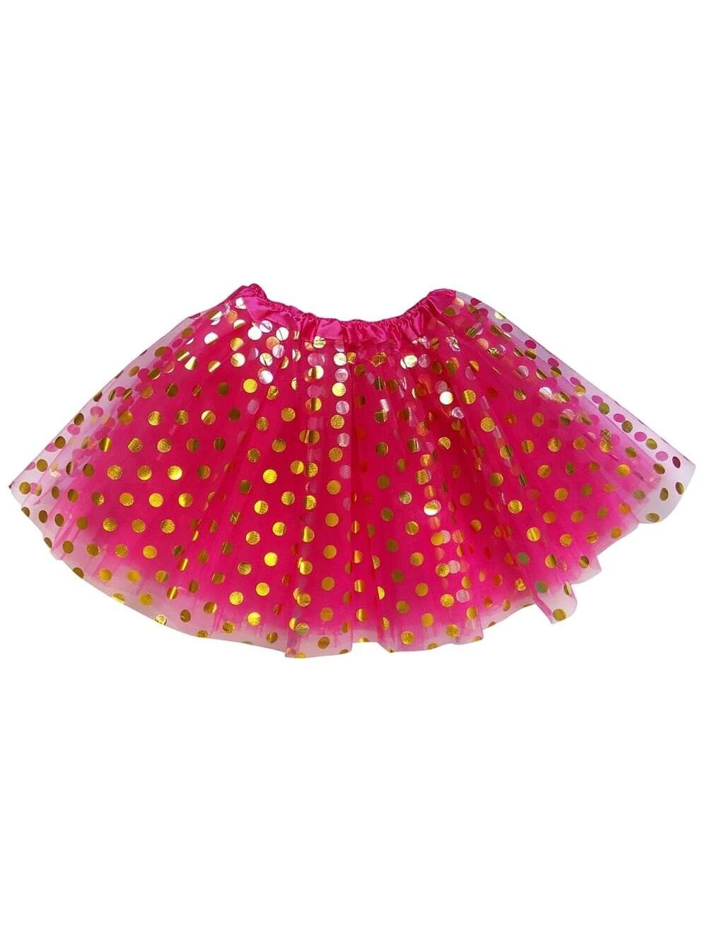 Hot Pink & Gold Polka Dot Tutu Skirt – Costume Tulle Skirt For Girls, Women & Plus Sizes 3 Hot Pink & Gold Polka Dot Tutu Skirt – Costume Tulle Skirt For Girls, Women & Plus Sizes