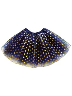 Navy Blue & Gold Polka Dot Tutu Skirt – Costume Tulle Skirt For Girls, Women & Plus Sizes