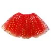 Red & Gold Polka Dot Tutu Skirt – Costume Tulle Skirt For Girls, Women & Plus Sizes -Little Loom Store Gold Polka Red 1